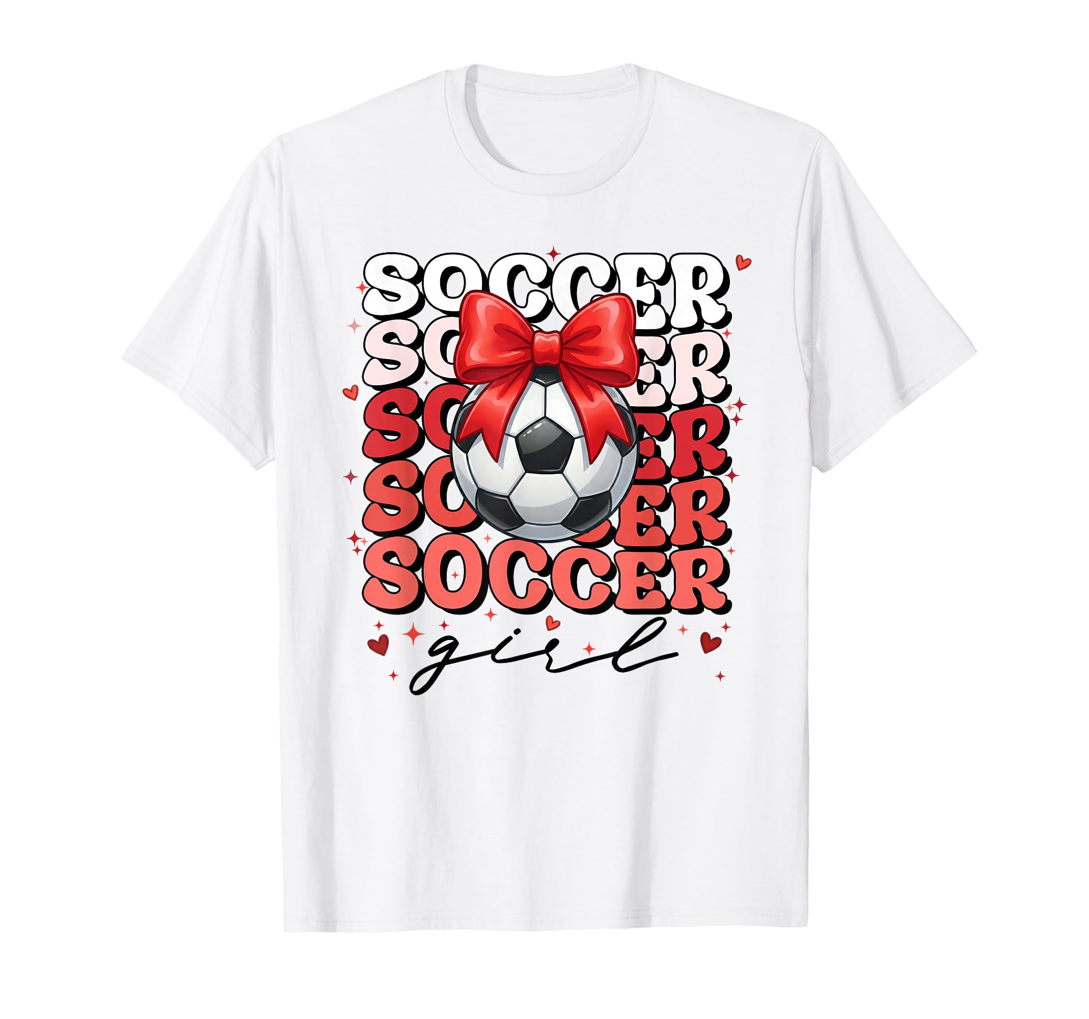 Soccer Coquette Bow Soccer T-Shirt - Fun Novelty Design for Adults