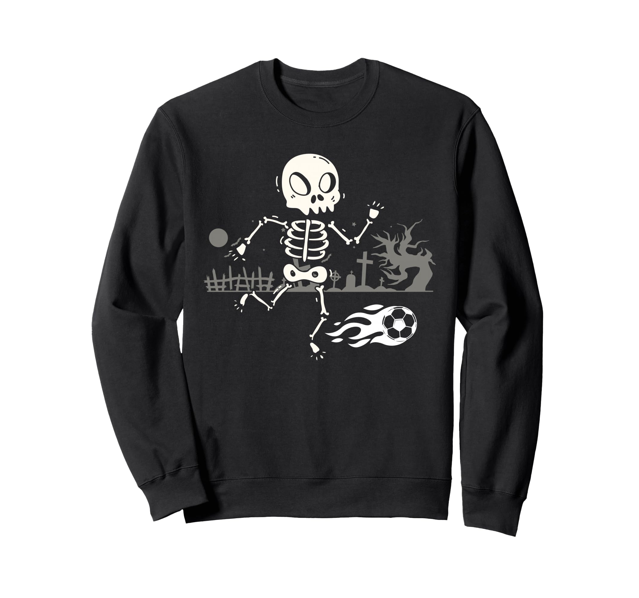 Skeleton Soccer Halloween Sport Sweatshirt - Aesthetic Graphic Unisex