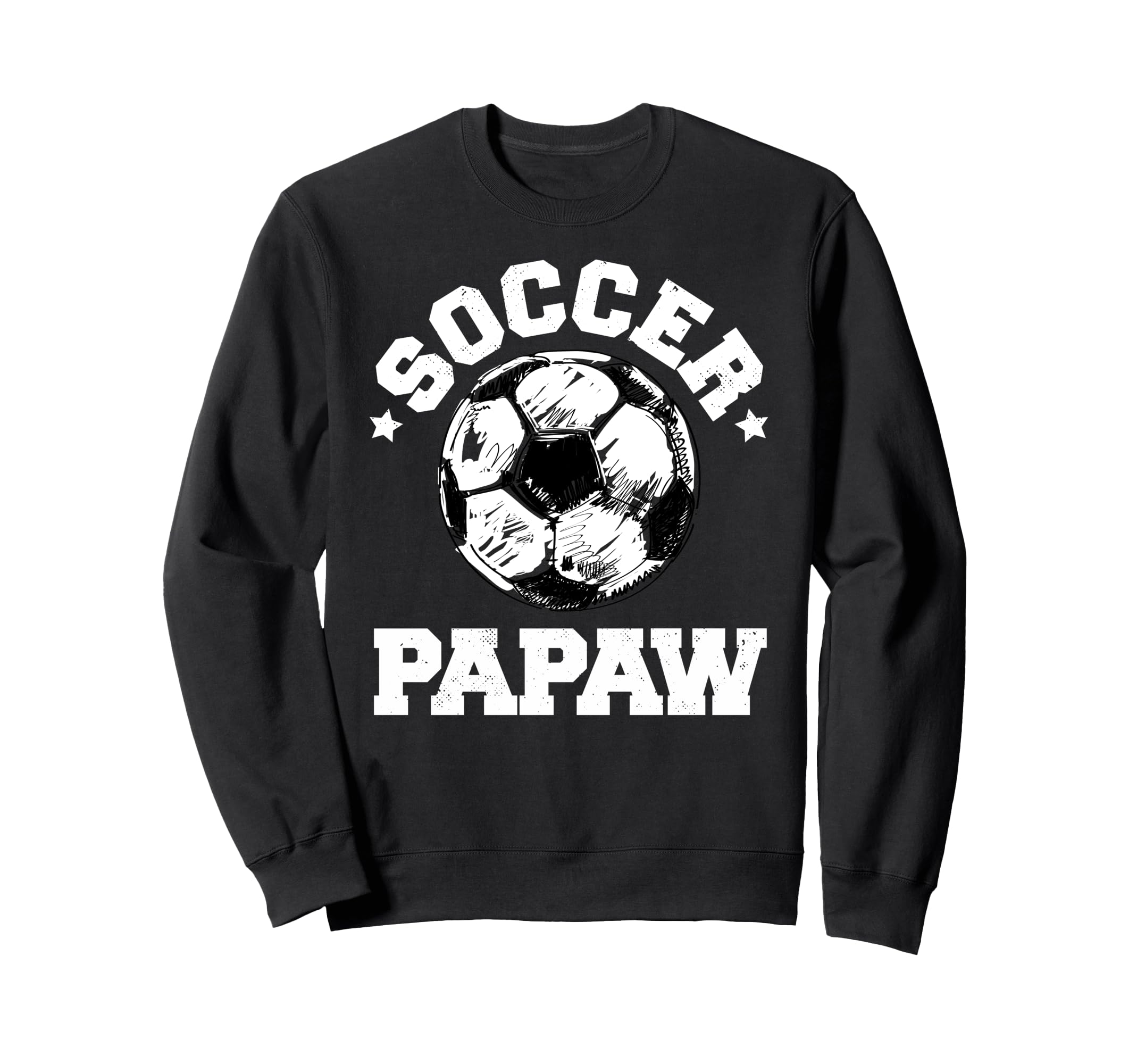Soccer Papaw Soccer Ball Distressed Sweatshirt - Custom Art Print Unisex