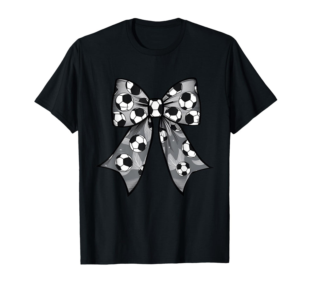 Coquette Bow Soccer Ball Mom Life Game Day T-Shirt - Trendy Graphic Unisex