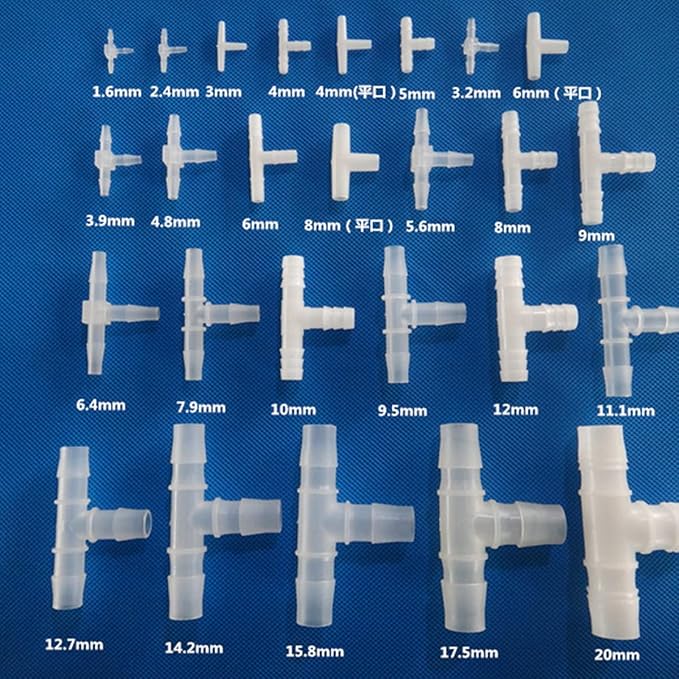 Unifizz T - Piece Hose Equal Paths Tube Accessories,8mm Equal Paths Plastic Hose Tube Connector For Cooling Watering Irrigation, Transparent, 10Pcs