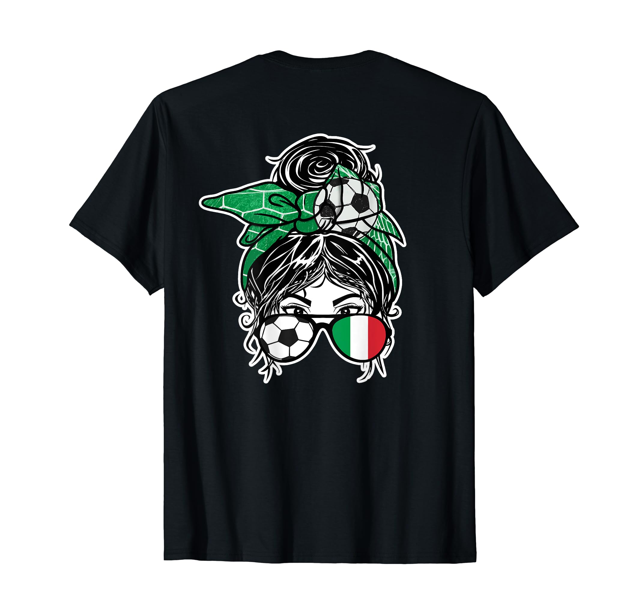 Messy Bun Hair Italian Soccer Italy T-Shirt - Trendy Graphic Men Women