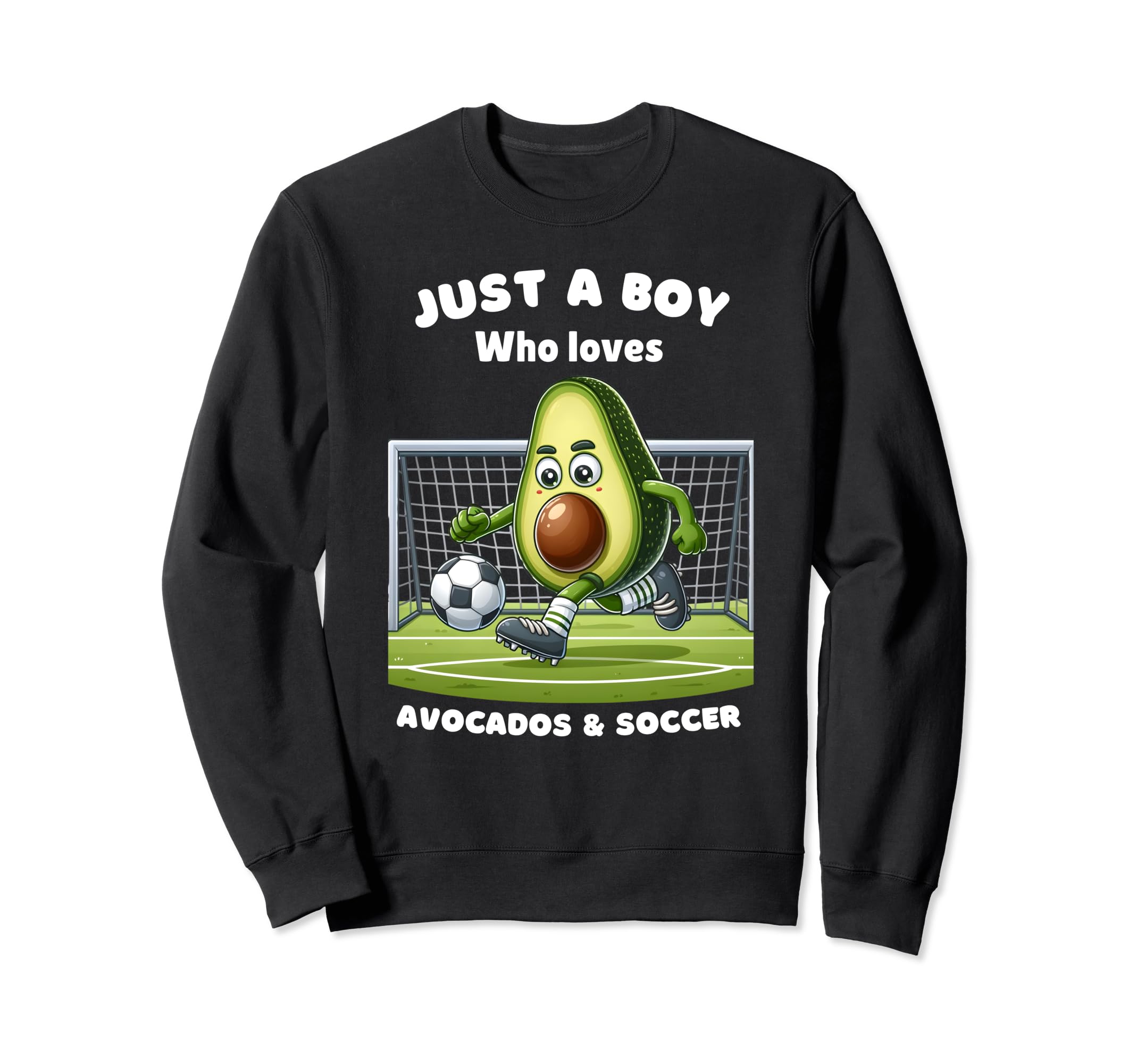 Just Who Loves Avocado And Soccer Funny Sweatshirt - Graphic Print Unisex
