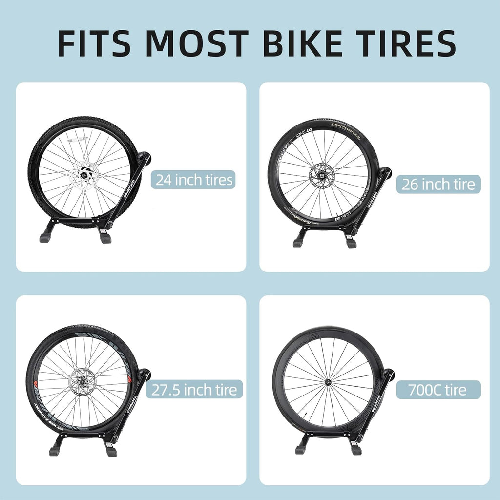 Foldable Carbon Steel Floor Bike Stand for 20"-29" Wheels