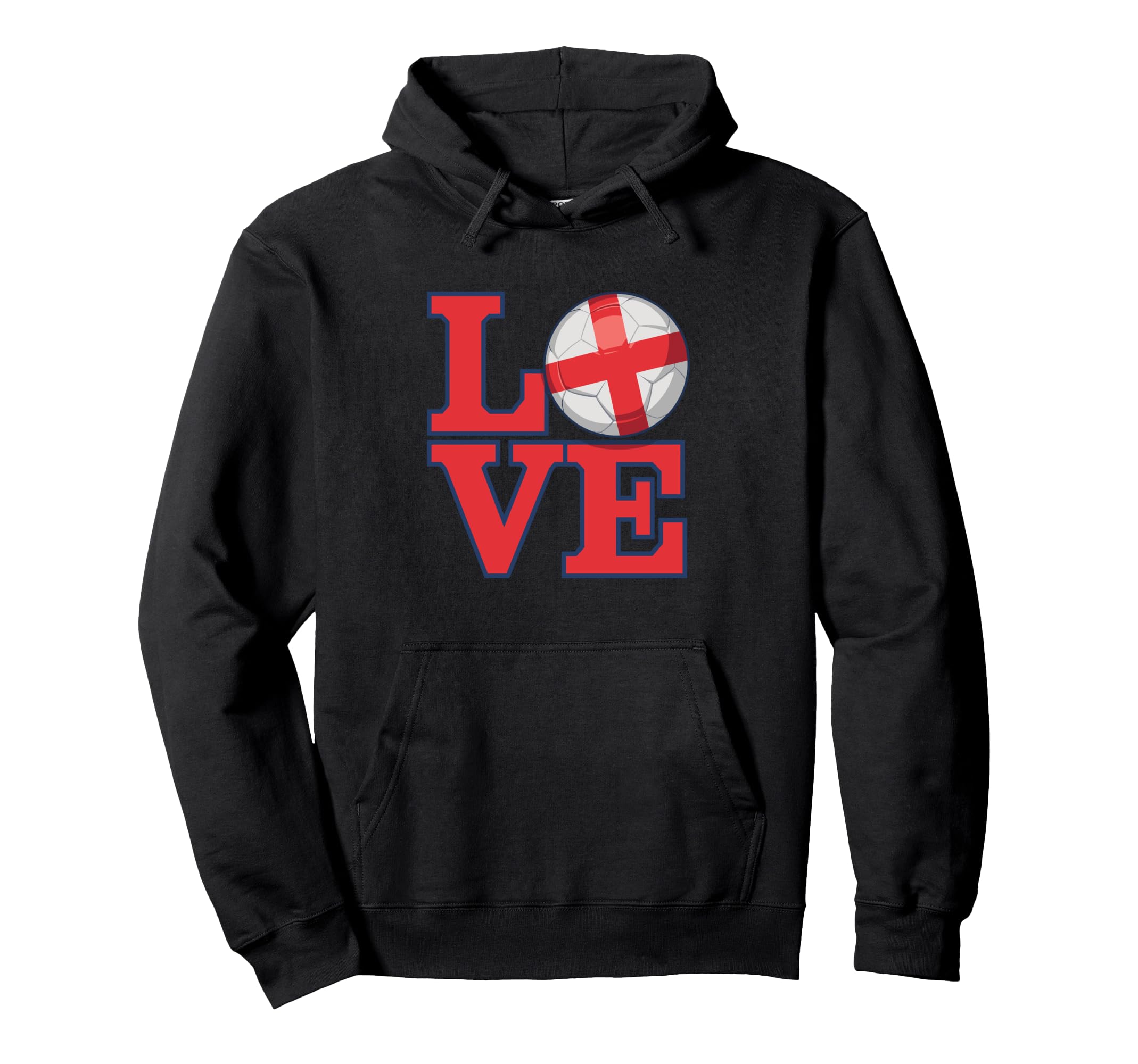 Love England Soccer Passion Pride Hoodie - Fun Novelty Design Men Women