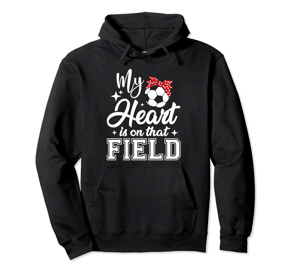My Heart Is That Field Soccer Mom Hoodie - Graphic Print for Adults