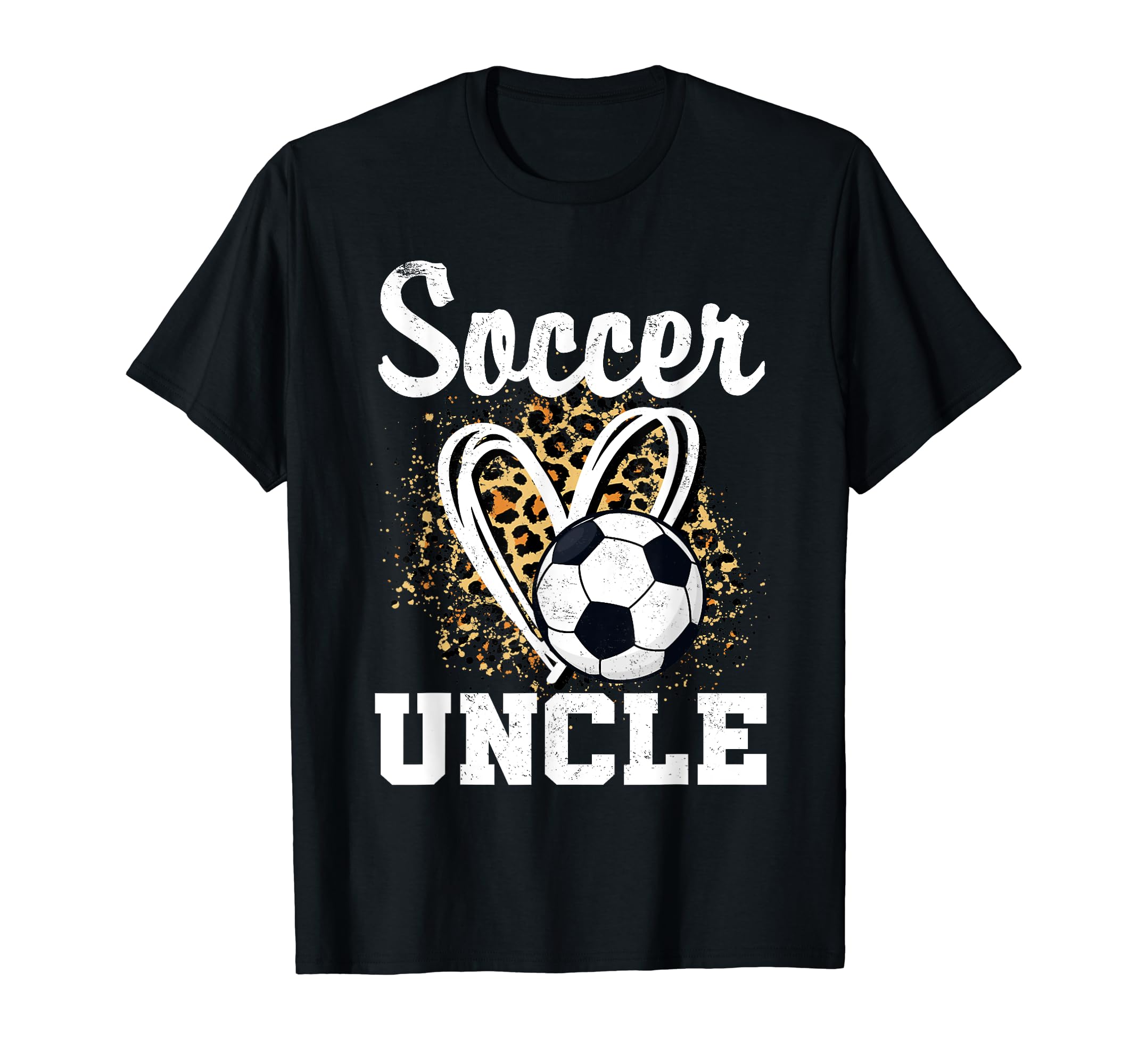 Soccer Uncle Leopard Heart Matching T-Shirt - Minimalist Print Unisex