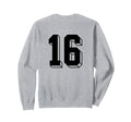 Number 16 Backside 80S 90S Sweatshirt - Casual Everyday Wear for Adults