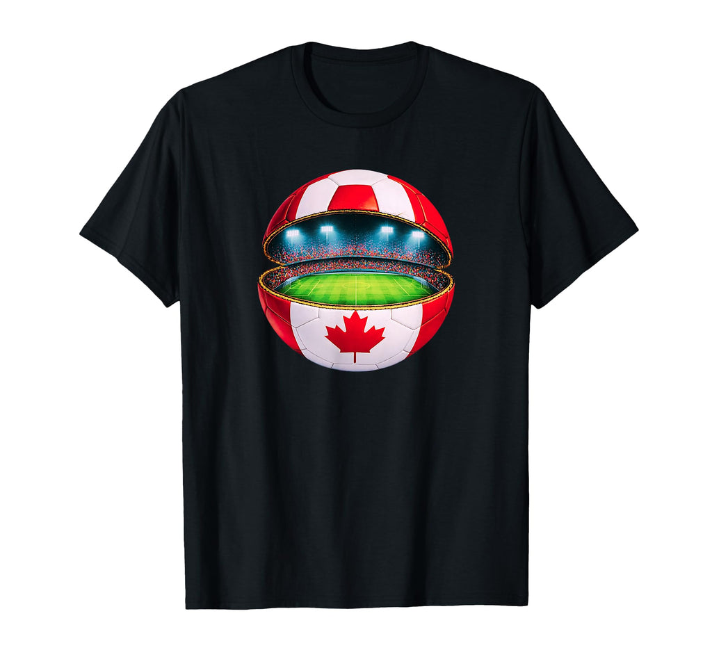 Canadian Flag Soccer Stadium Inside T-Shirt - Casual Everyday Wear Unisex