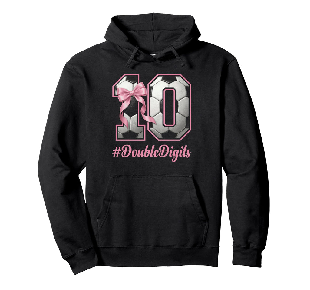 Bow Soccer Football Double Digits 10Th Hoodie - Streetwear Style Unisex