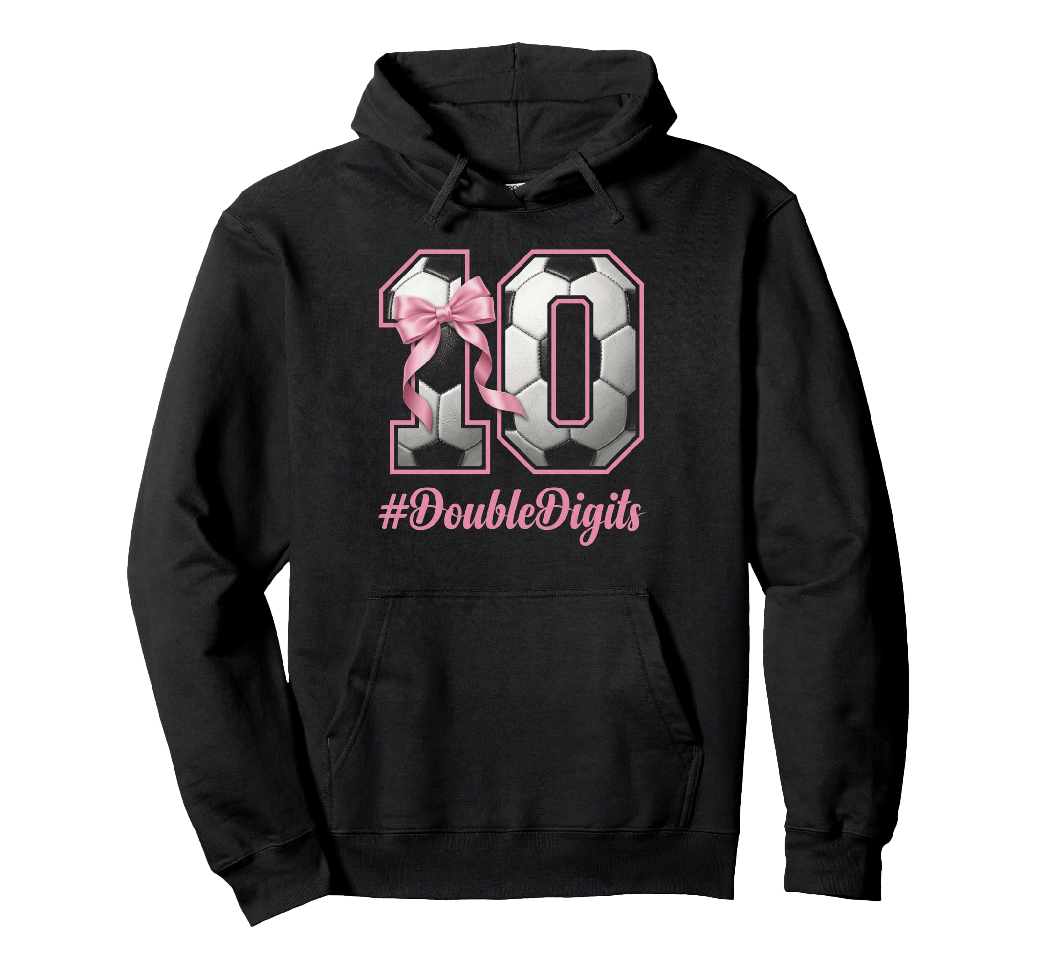 Bow Soccer Football Double Digits 10Th Hoodie - Streetwear Style Unisex