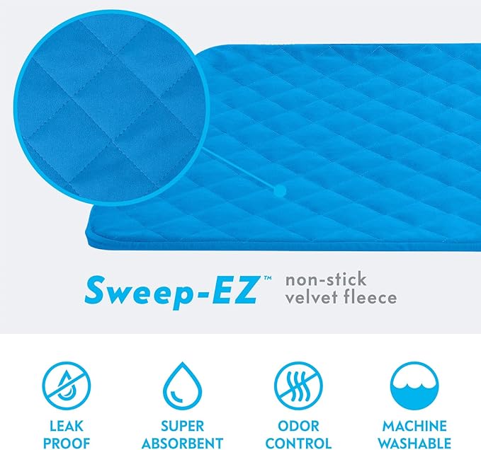 Paw Inspired Fitted Fleece Liners for Ferret Nation, Critter Nation Cage for Ferrets, Rats, Chinchillas, Hedgehogs & Other Small Animals (Blue, Double Unit Combo)