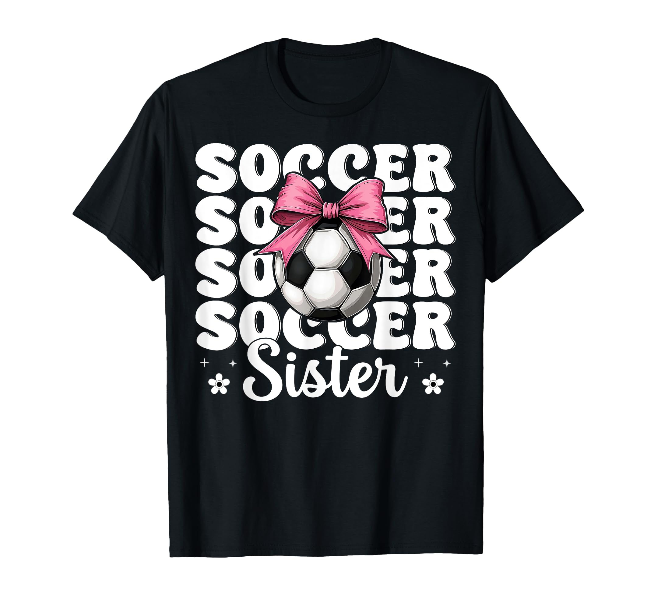 Soccer Sister Soccer Coquette Bow T-Shirt - Graphic Print Men Women