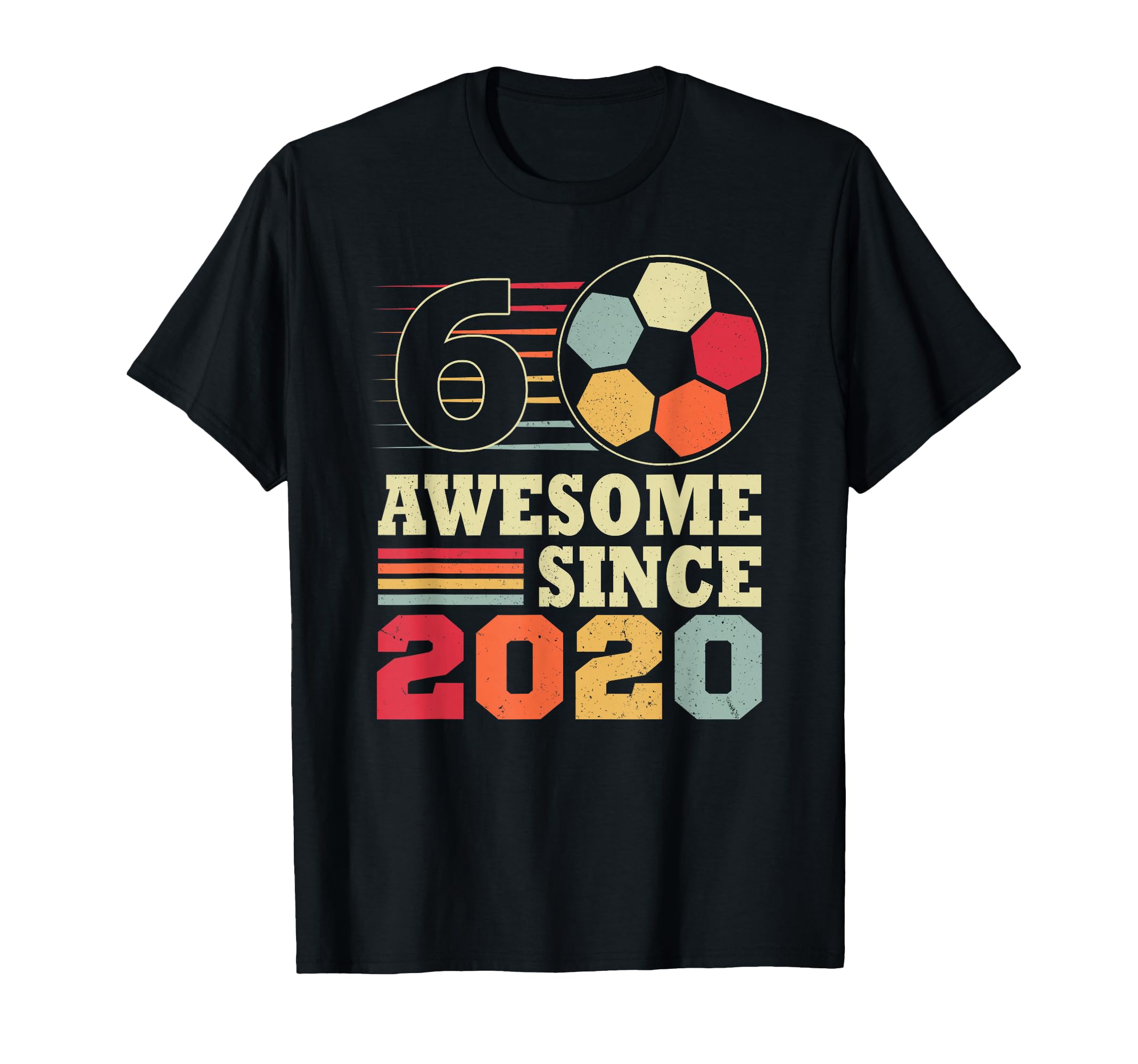 Awesome 6 Since 2020 Soccer 6Th Birthday T-Shirt - Graphic Print for Adults