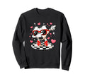 Dabbing Heart Sunglasses Valentine Sweatshirt - Novelty Apparel Men Women