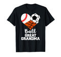 Ball Great Grandma Heart Baseball T-Shirt - Fun Novelty Design Men Women