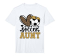 Mens Soccer Aunt Heart Soccer Auntie T-Shirt - Novelty Apparel Unisex