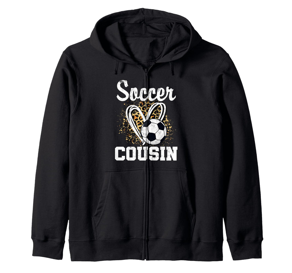 Soccer Cousin Leopard Heart Soccer Fan T-Shirt - Minimalist Print Unisex