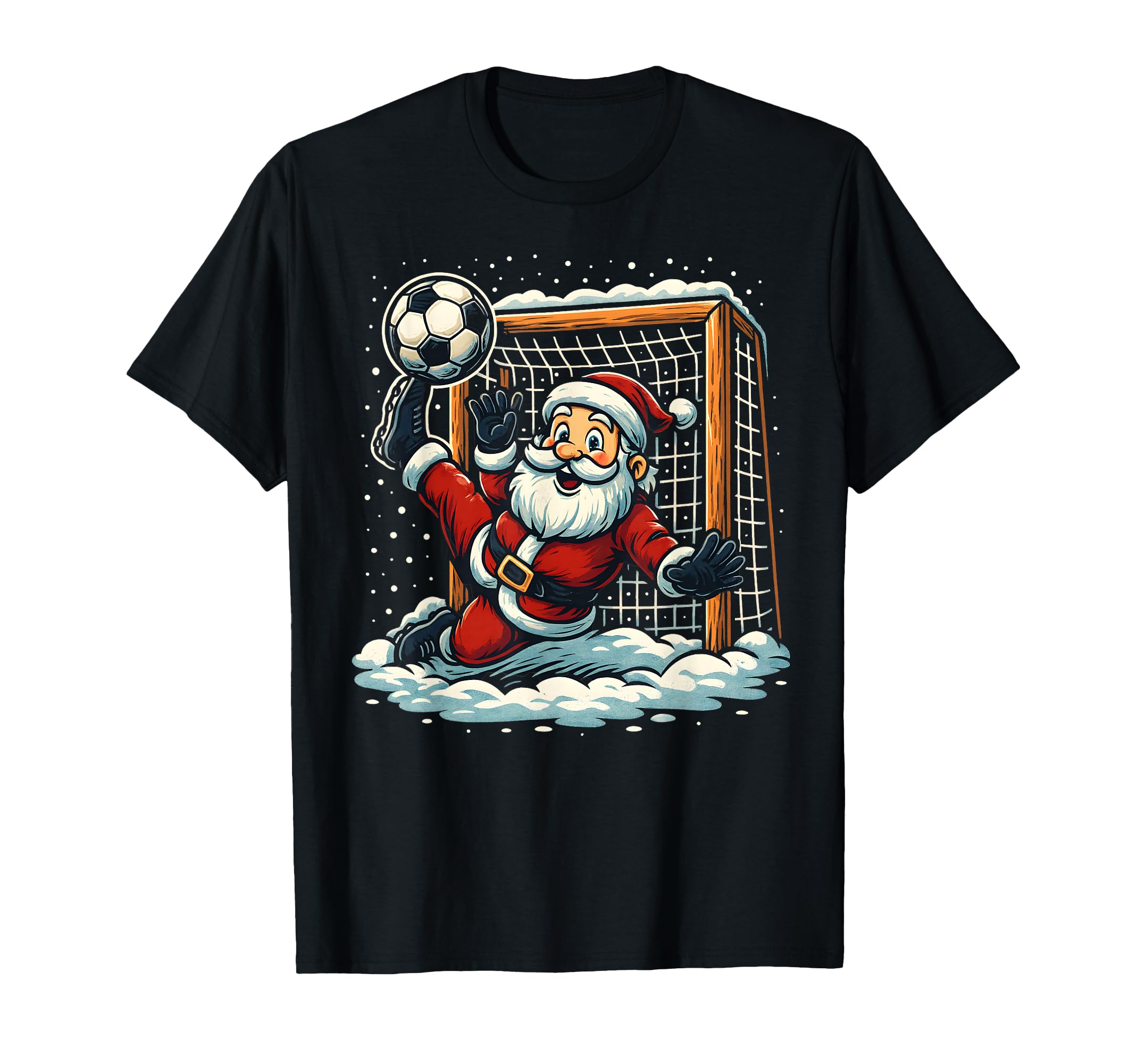 Santa Claus Soccer Goalie Sports T-Shirt - Aesthetic Graphic Unisex