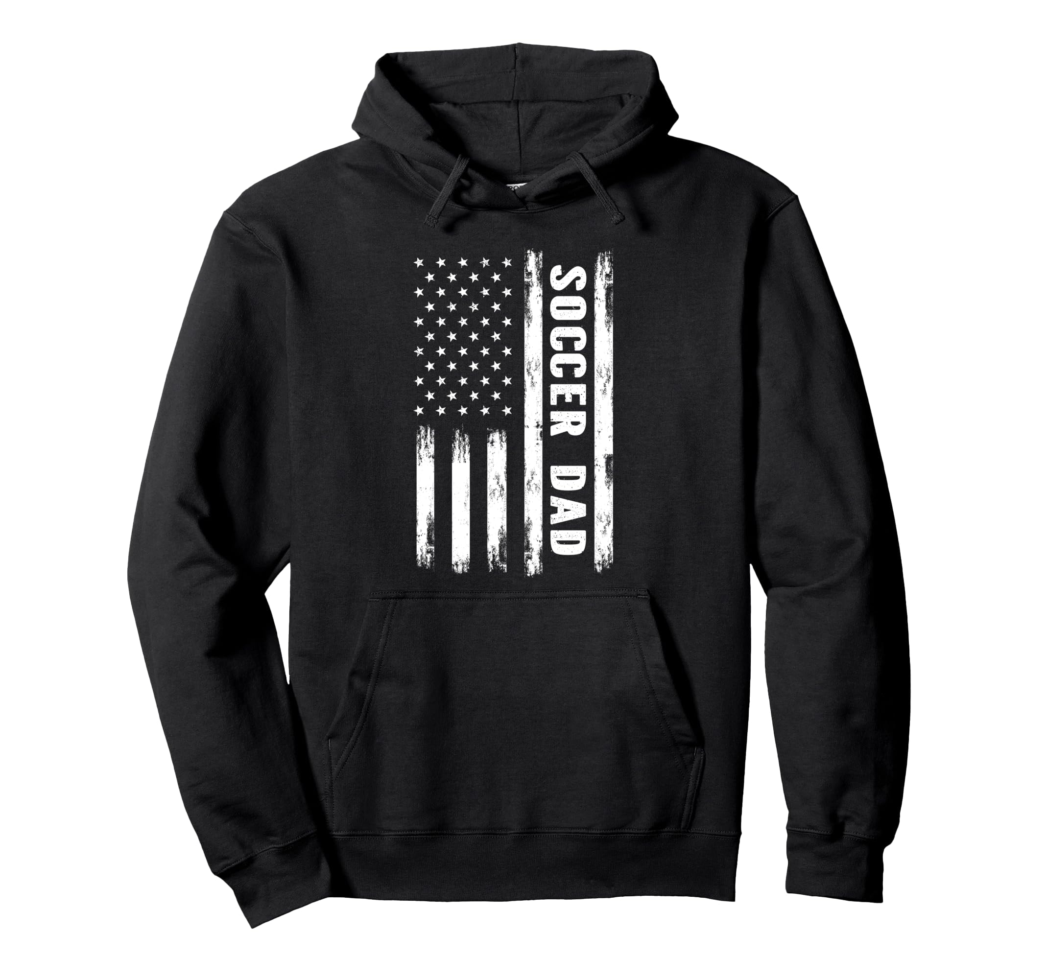 Soccer Dad American Flag Grunge Hoodie - Novelty Apparel Unisex