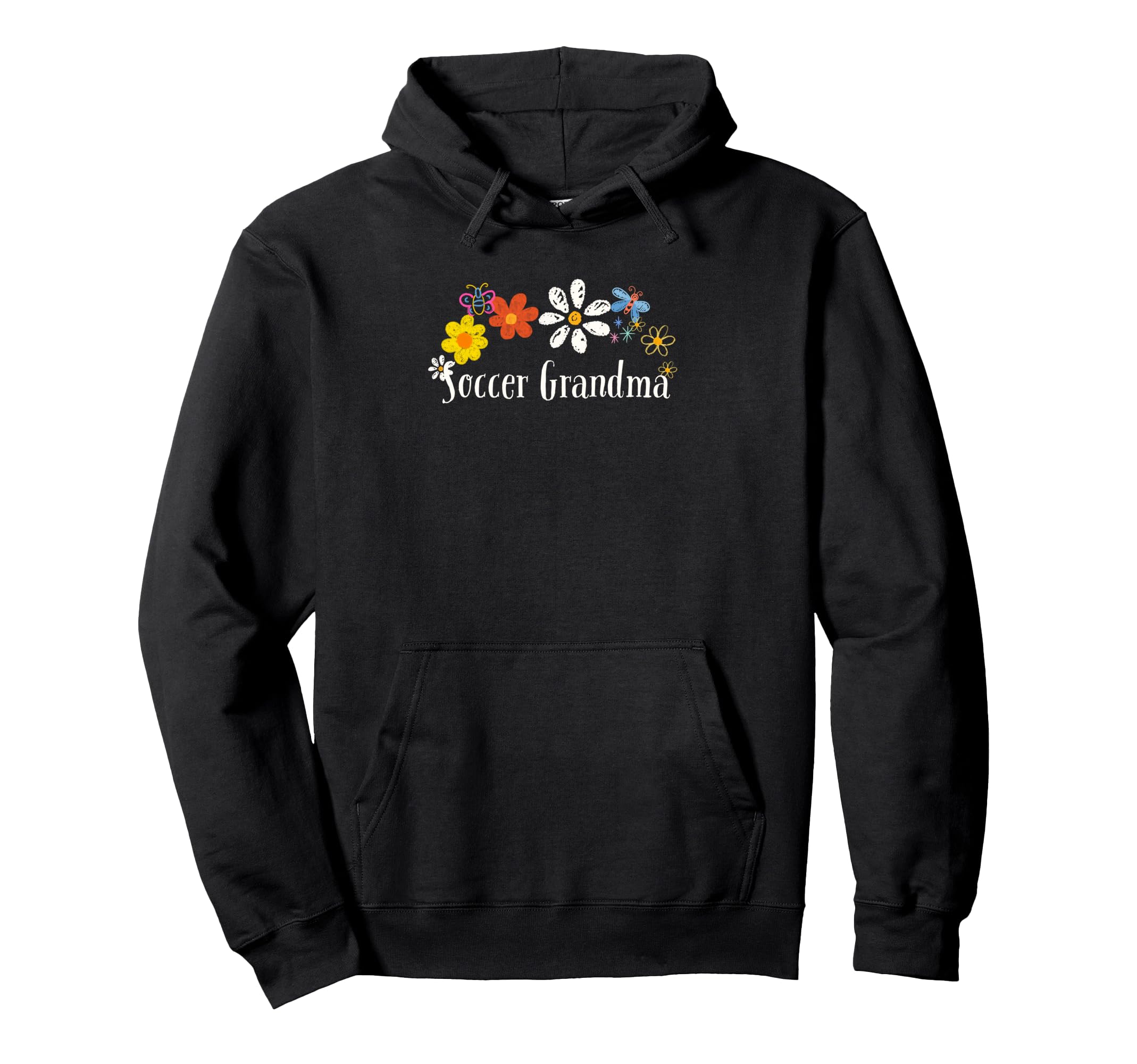 Funny Soccer Grandma Flowers Hoodie - Trendy Graphic for Adults
