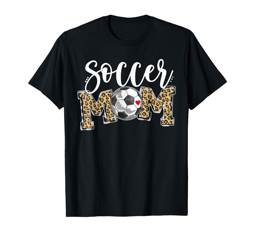 Soccer Mom Leopard Soccer Mama Mom T-Shirt - Trendy Graphic for Adults