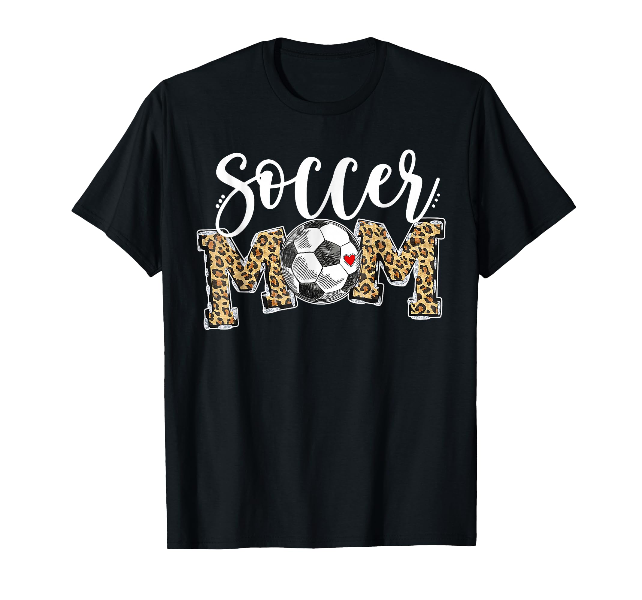 Soccer Mom Leopard Soccer Mama Mom T-Shirt - Trendy Graphic for Adults