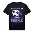 Mens Soccer Play Purple Pancreatic Cancer T-Shirt - Trendy Graphic Unisex