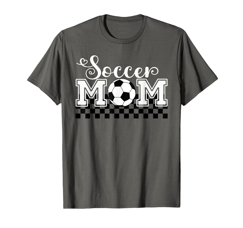 Soccer Mom Soccer Mama Checkered T-Shirt - Aesthetic Graphic Unisex