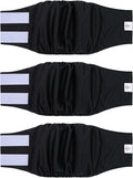 CuteBone Dog Diapers Male Washable Belly Band for Male Dogs Wraps Black 3pcs a Pack DM44L