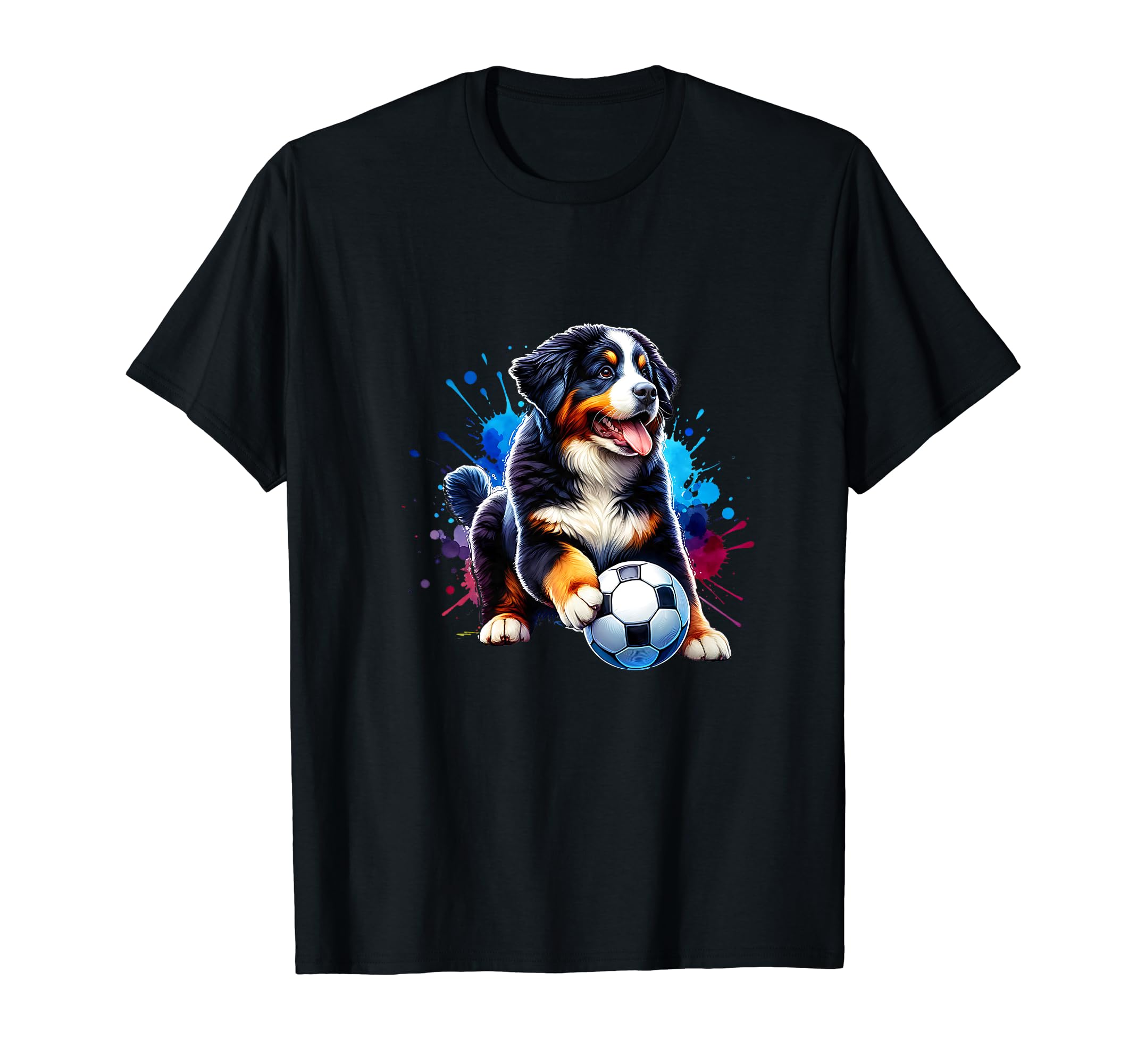 Bernese Mountain Dog Soccer Ball T-Shirt - Unique Graphic for Adults