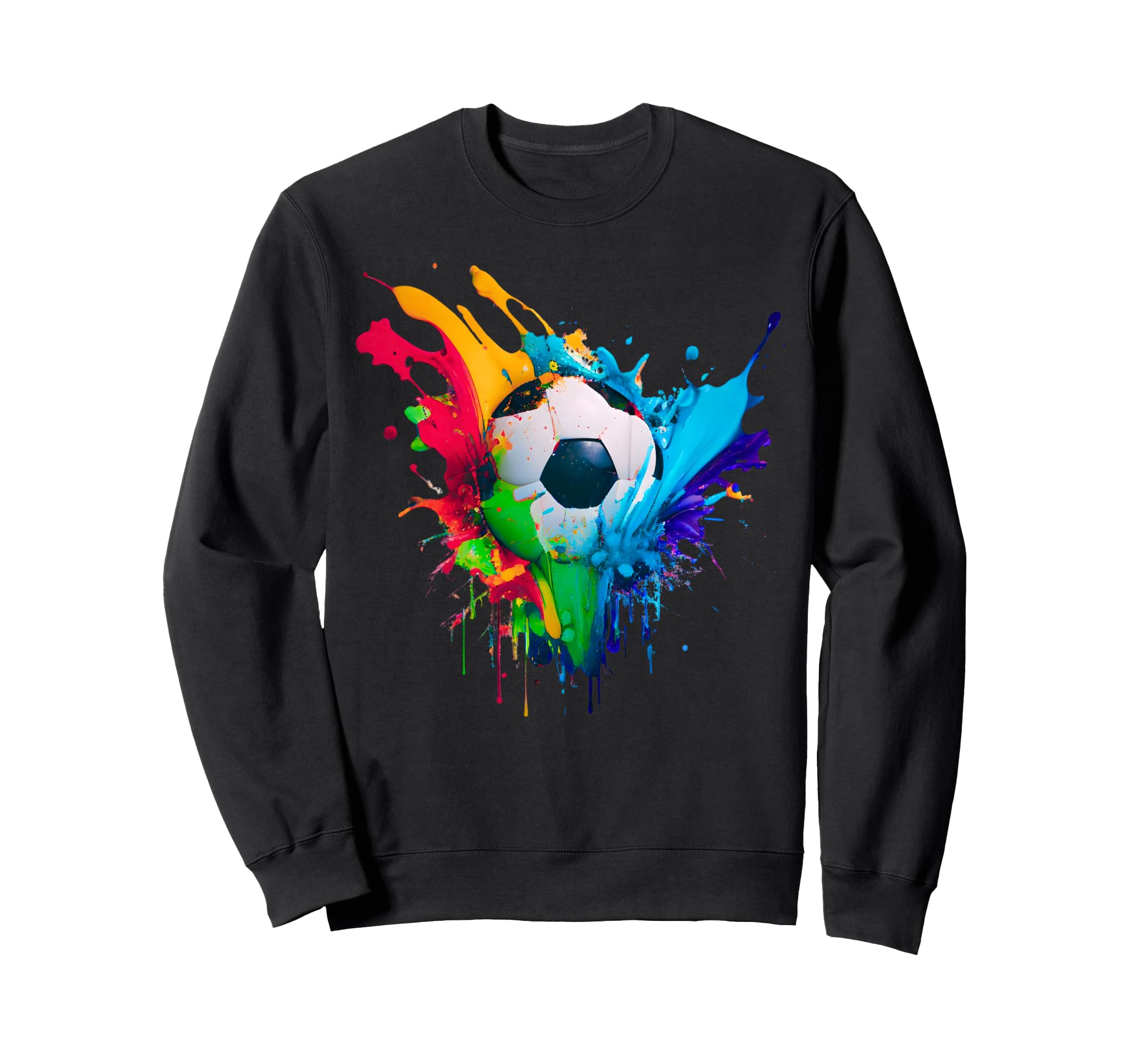Colorful Soccer Ball Splash Sweatshirt - Casual Everyday Wear for Adults