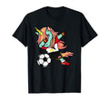 Funny Dabbing Unicorn Egypt Football T-Shirt - Unique Graphic Men Women