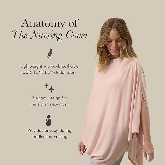 Solly Baby Nursing Cover, Ultra-Breathable, Lightweight Breastfeeding Cover-Up, Buttery-Soft Fabric, Universal Fit, Postpartum Essentials, Newborn Must Haves, Ecru Toile