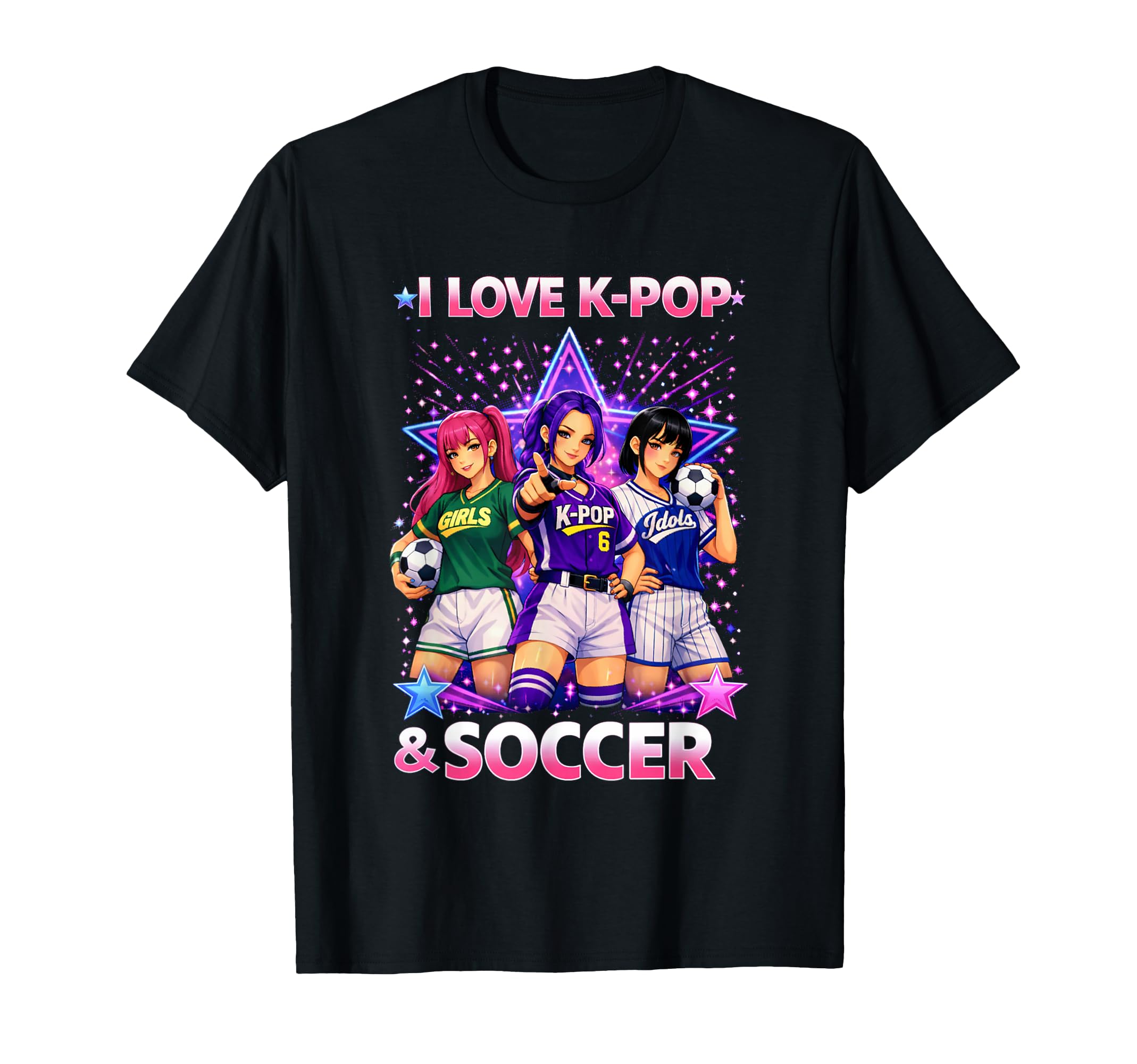 I Love K Pop And Soccer T-Shirt - Novelty Apparel Unisex