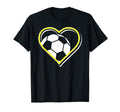 Yellow Soccer Heart Soccer Lovers T-Shirt - Novelty Apparel Men Women