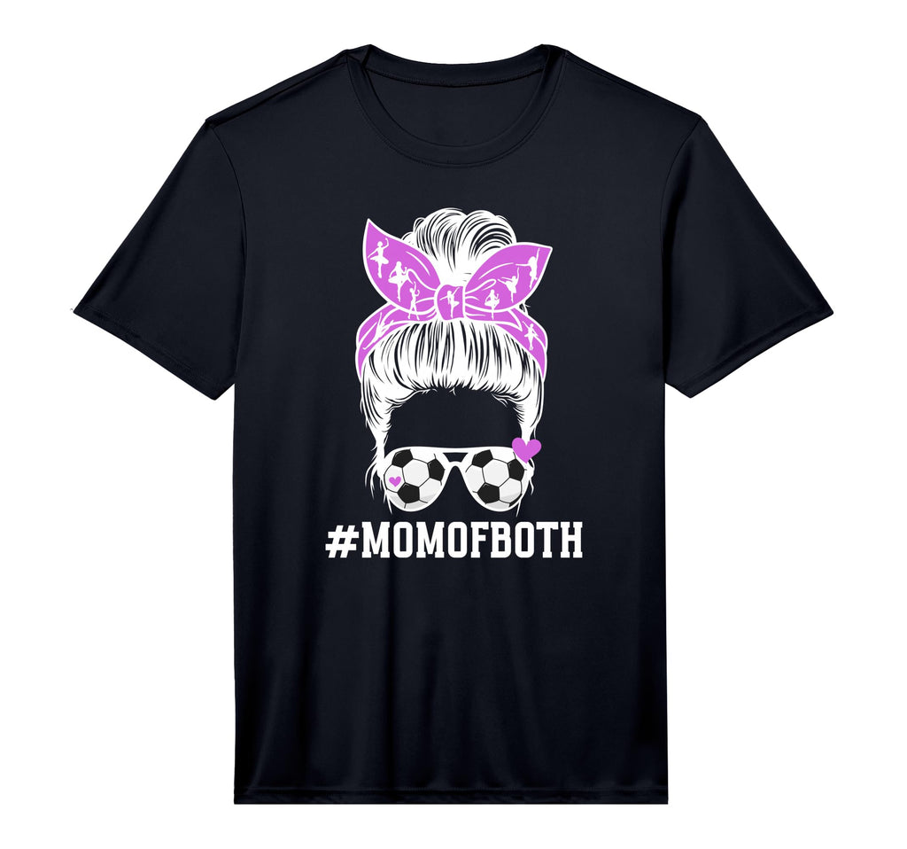 Mens Mom Both Messy Bun Dancer Soccer T-Shirt - Graphic Print Unisex