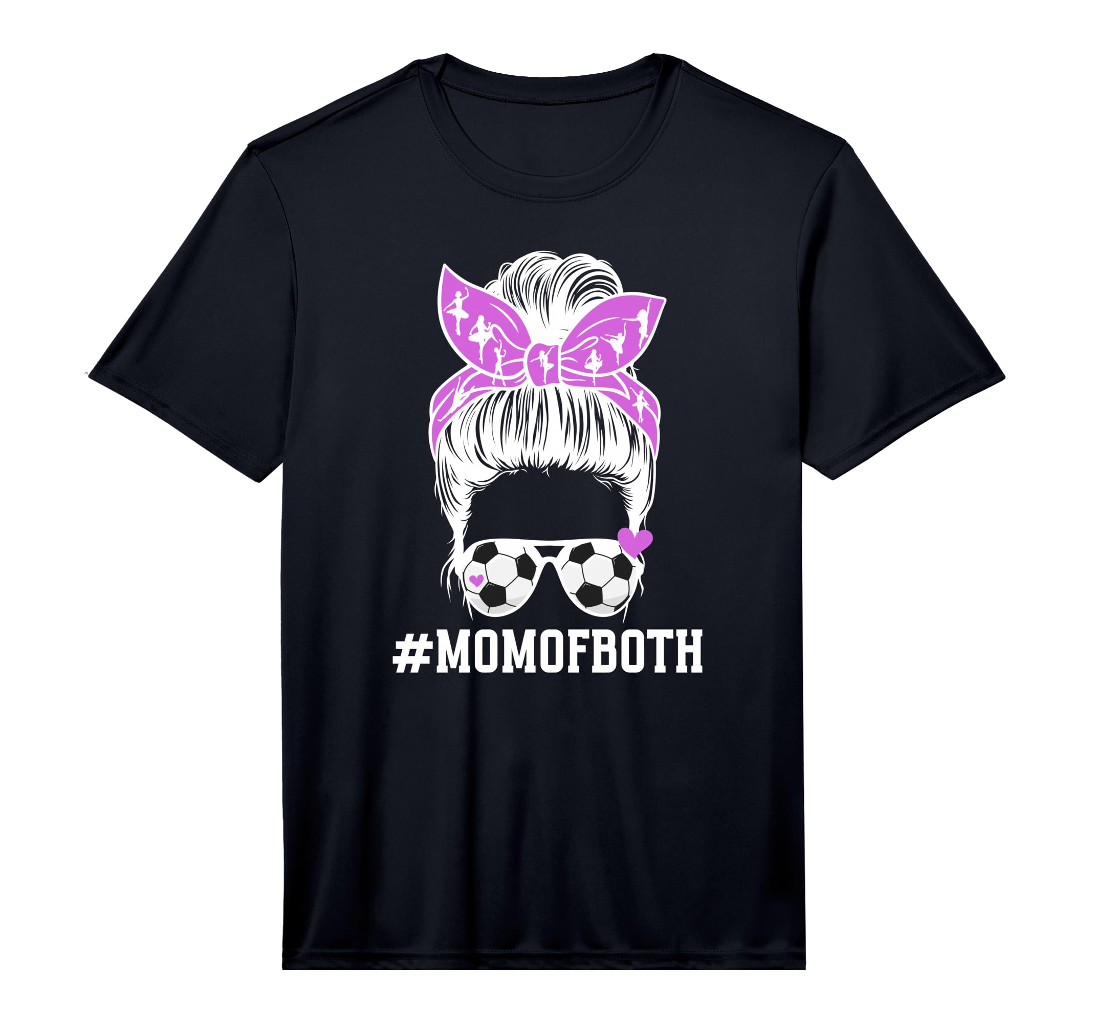 Mens Mom Both Messy Bun Dancer Soccer T-Shirt - Graphic Print Unisex