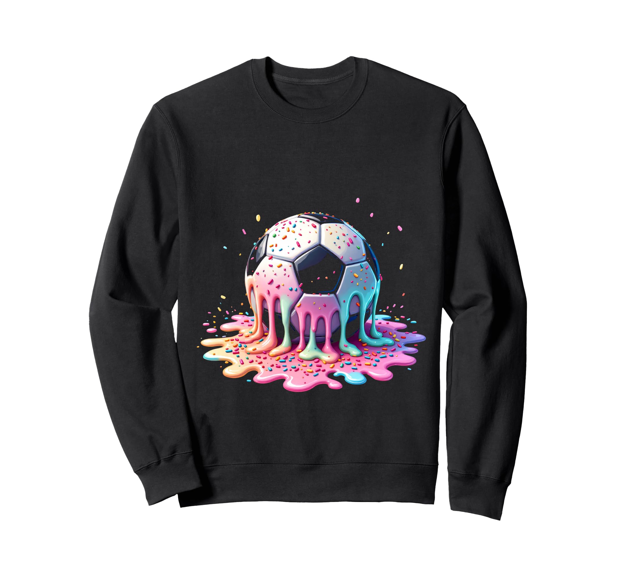 Melting Soccer Ball Sweatshirt - Unique Graphic for Adults