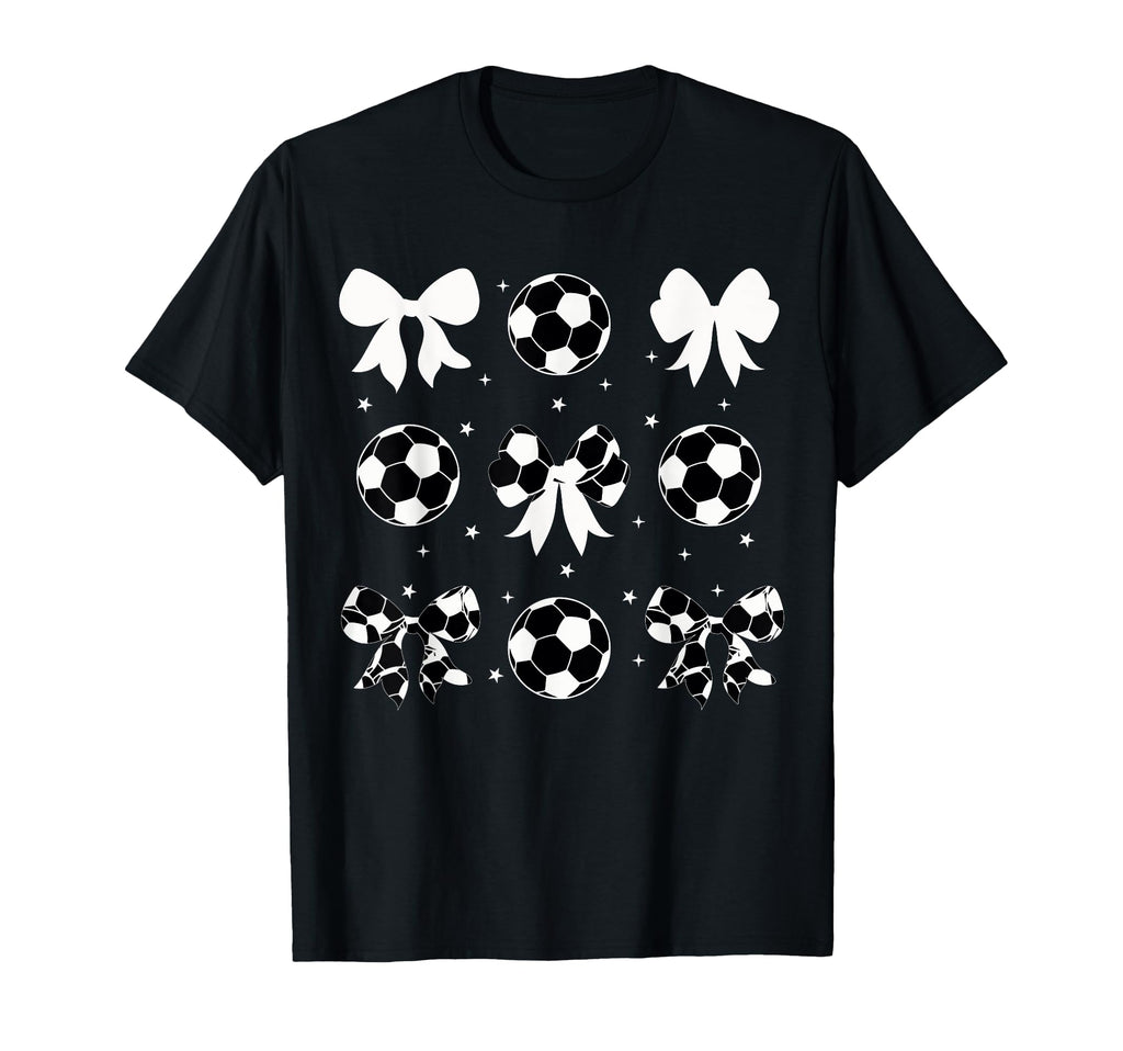 Coquette Soccer Bow Cheer Soccer T-Shirt - Fun Novelty Design Men Women
