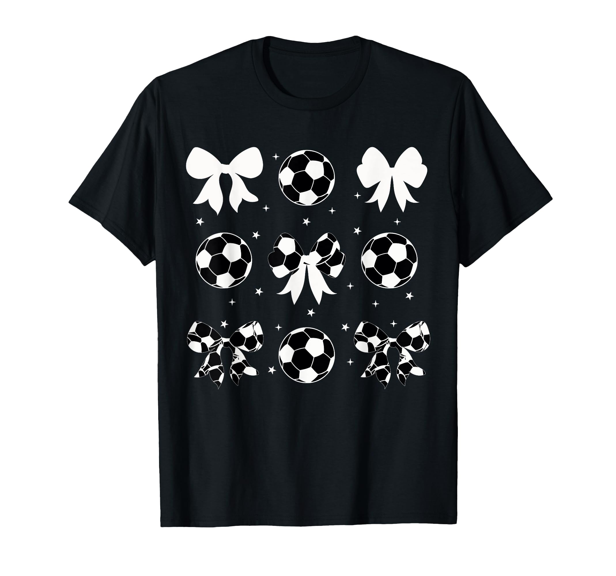 Coquette Soccer Bow Cheer Soccer T-Shirt - Fun Novelty Design Men Women