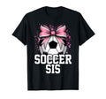 Soccer Sister Heart Big Sister Little T-Shirt - Custom Art Print Unisex