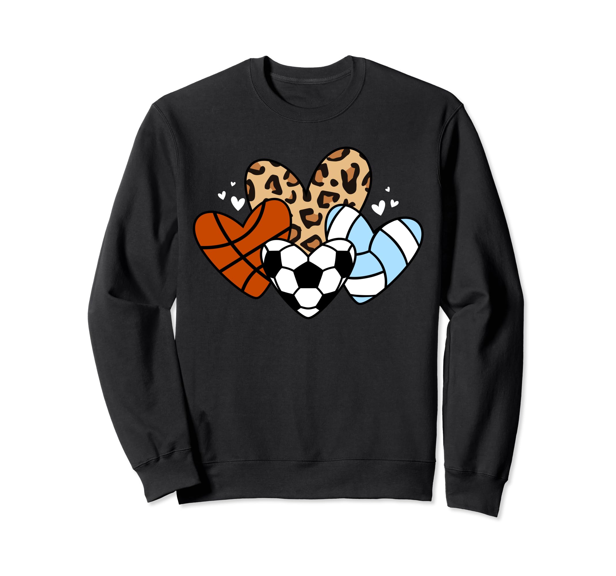 Soccer Basketball Volleyball Heart Sweatshirt - Custom Art Print Men Women