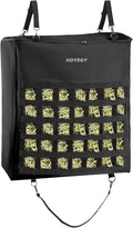 1Pcs Hay Bag for Horse,1200D Oxford Fabric Slow Feed Bags with Front Hay Nets Design and Heavy Duty Zipper Large Top Load Feeding Bag for Horses and Livestock,Black