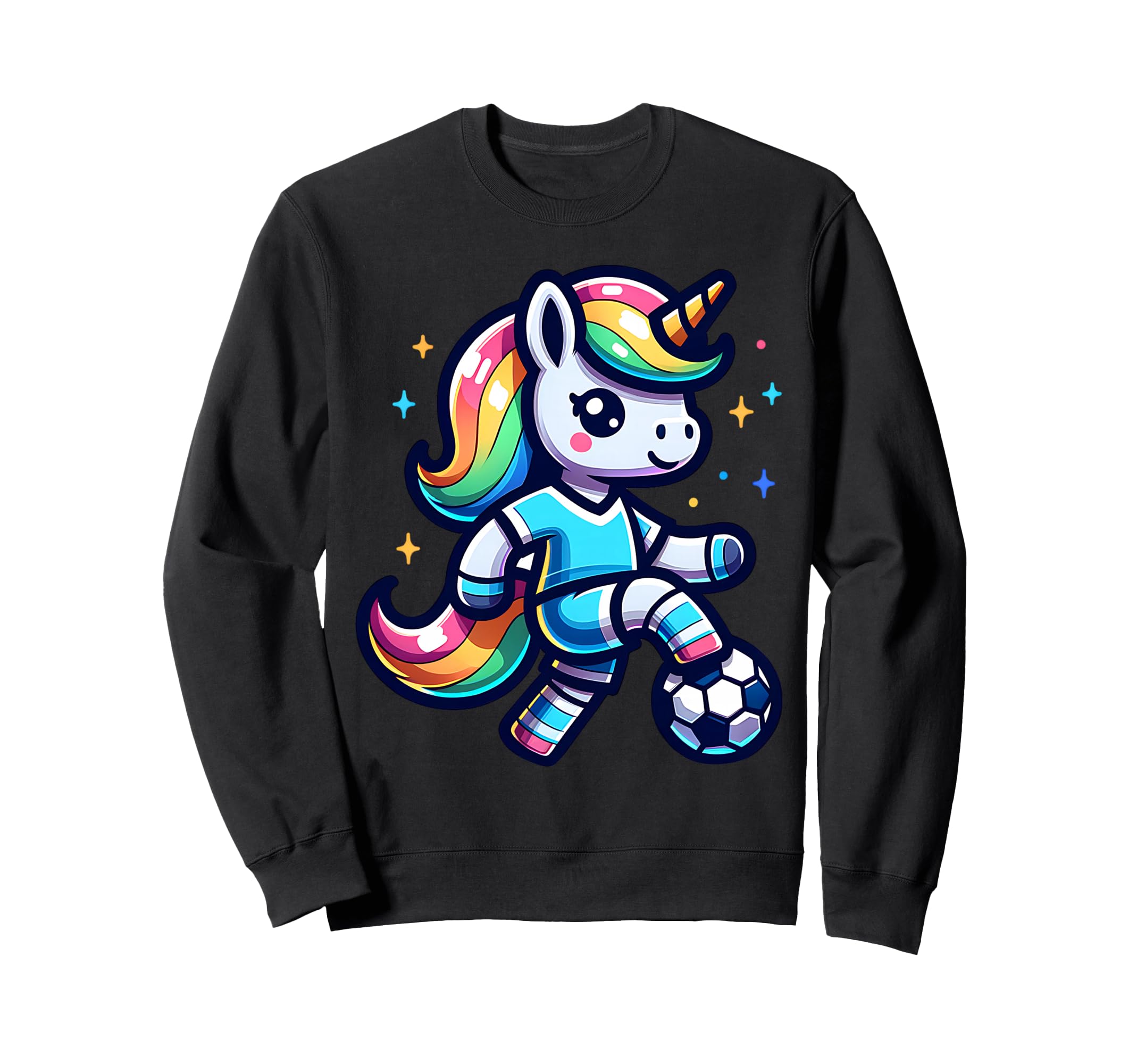 Footballer Unicorn Fans Soccer Team Sweatshirt - Aesthetic Graphic Unisex