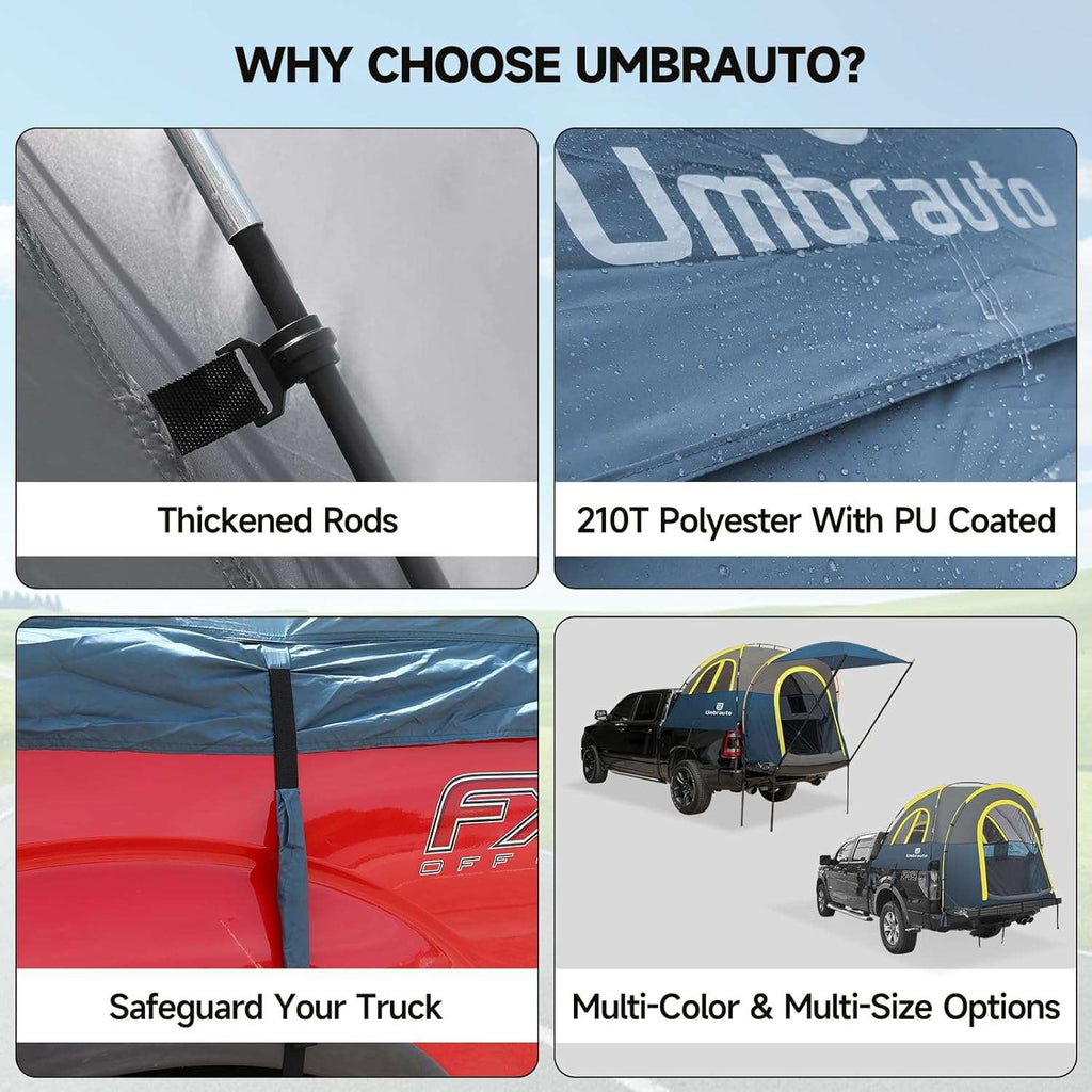 Umbrauto Truck Bed Tent PU3000mm Waterproof Pickup Truck Tents