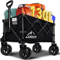 Collapsible Wagon Cart with Wheels Foldable, Folding Wagons Carts with Silent Universal Wheels, Large Grocery Cart On Wheels, Heavy Duty Utility Wagon for Shopping Beach Sports Fishing Camping, 130L
