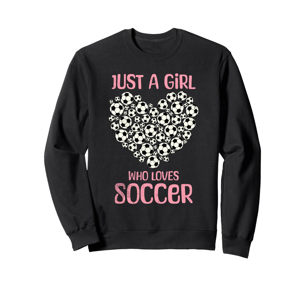 Just Who Loves Soccer Heart Womens Sweatshirt - Novelty Apparel Men Women