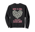 Just Who Loves Soccer Heart Womens Sweatshirt - Novelty Apparel Men Women