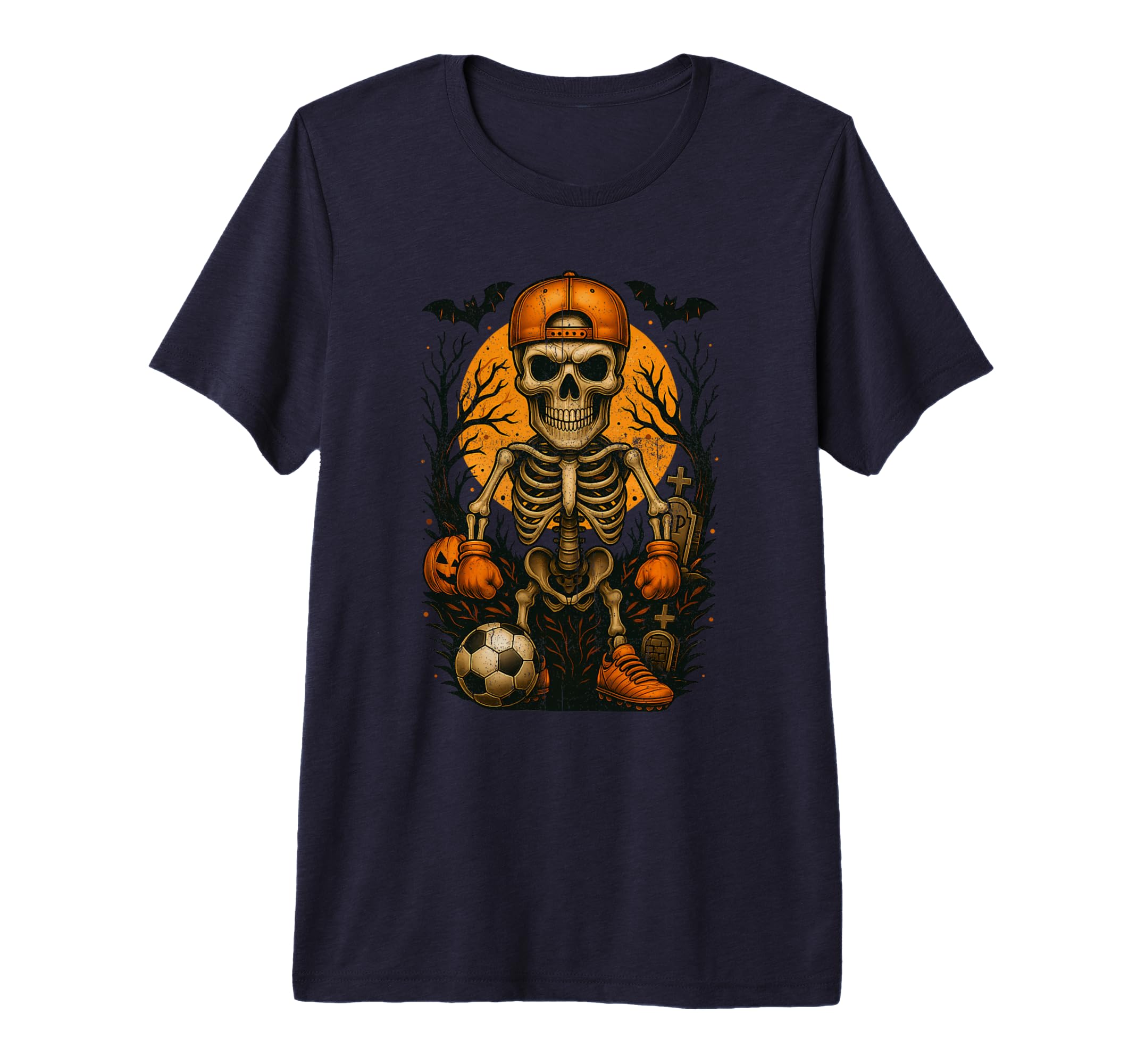 Halloween Skeleton Soccer Lovers T-Shirt - Minimalist Print Unisex